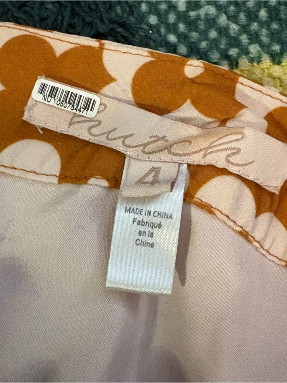 Anthropologie Hutch Printed Floral Orange Midi Skirt - Size 4 - Picture 4 of 4